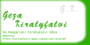 geza kiralyfalvi business card